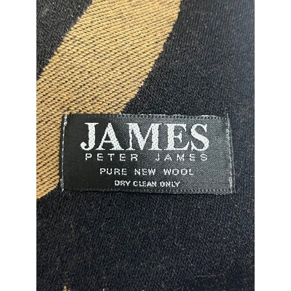 Peter James Pure Wool Scarf Womens OS Black Cooper Reversible - Picture 5 of 5